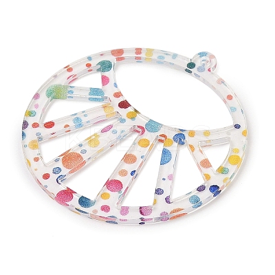 Printed Transparent  Acrylic Pendants FIND-K017-13-1