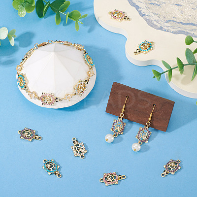 16Pcs Alloy Rhinestone Connector Charms ALRI-TA0001-39-1