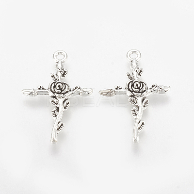 Tibetan Style Alloy Pendants X-TIBE-Q075-63AS-LF-1