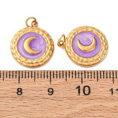 304 Stainless Steel Enamel Pendants STAS-U061-34G-B03-1