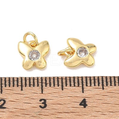 Brass Micro Pave Cubic Zirconia Charms KK-E797-01B-G-1