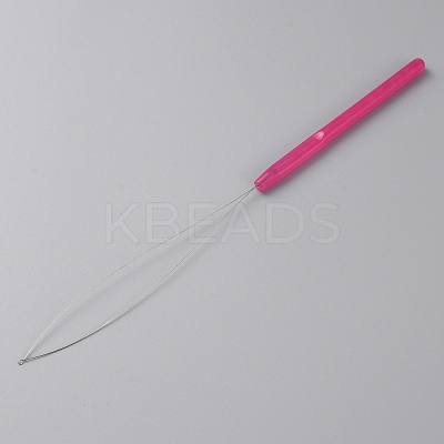 Stainless Steel Hair Extension Loop Needle Threader TOOL-WH0053-29D-1
