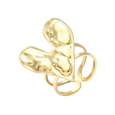 Adjustable 304 Stainless Steel Cuff Rings for Women RJEW-V004-04G-1