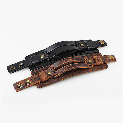 1Pc Cowhide Cord Wide Cord Bracelets BJEW-CL0001-07B-1