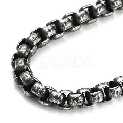 304 Stainless Steel Box Chain Necklace NJEW-D046-02B-1