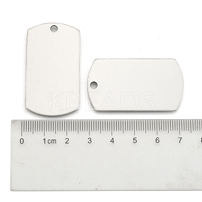 Non-Tarnish 201 Stainless Steel Rectangle Mirror Polished Finish Stamping Blank Tag Pendants X-STAS-S031-03-1