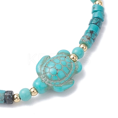2Pcs Natural Magnesite & Dyed Synthetic Turquoise Beads Stretch Bracelets for Women BJEW-JB13217-1