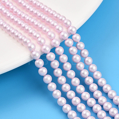 Baking Paint Pearlized Glass Pearl Bead Strands HY-N002-4mm-C03-1