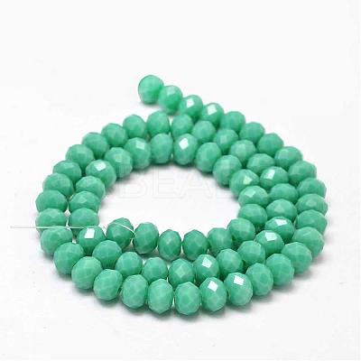 Faceted Rondelle Glass Beads Strands X-GLAA-I033-8mm-28-1
