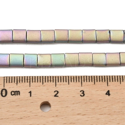 Electroplated Frosted Non-magnetic Synthetic Hematite Beads Strands G-G089-B01-13-1