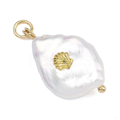Baroque Natural Keshi Pearl Pendants PALLOY-JF05275-1