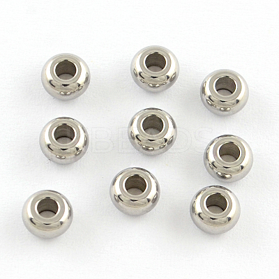 Tarnish Resistant 201 Stainless Steel Rondelle Spacer Beads X-STAS-R064-43-1