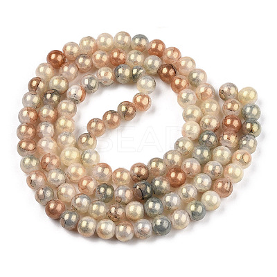 Baking Paint Crackle Glass Bead Strands DGLA-R053-05N-1