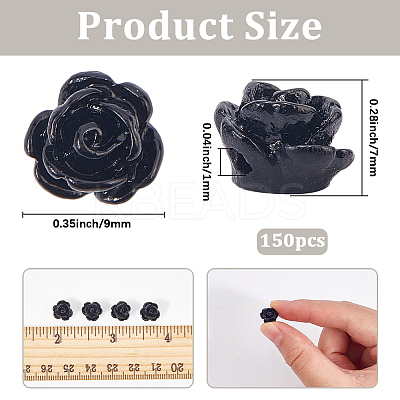 150Pcs Opaque Resin Beads CRES-PA0001-01-1
