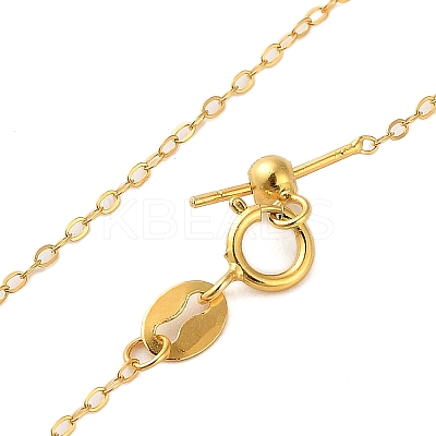 925 Sterling Silver Cable Chain Adjustable Slider Necklaces for Women NJEW-U030-01G-01-1