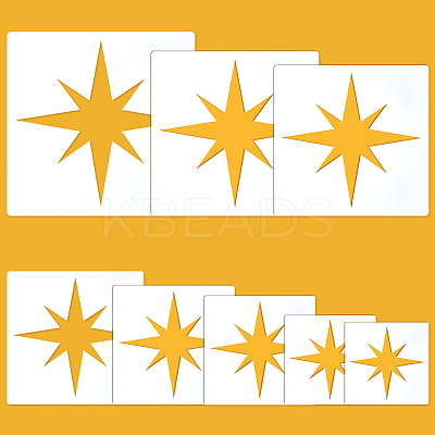 8Pcs 8 Sizes PP Plastic Hollow Out Drawing Painting Stencils Templates DIY-WH0699-92C-1
