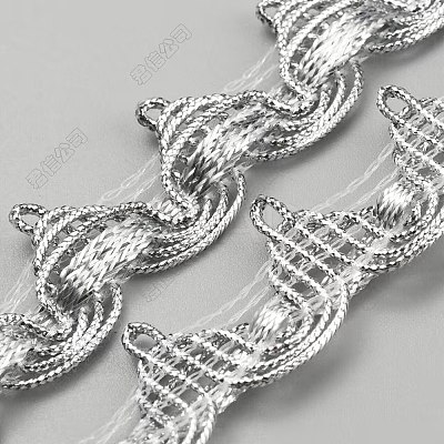 10 Yards Polyester Braided Metallic Lace Trim DIY-WH0491-47A-01-1