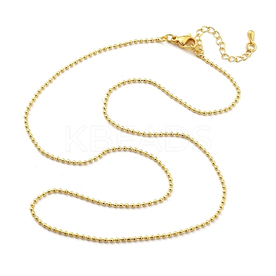 Brass Faceted Ball Chains Necklaces for Women NJEW-D302-21G-1