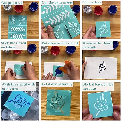 2Pcs Self-Adhesive Silk Screen Printing Stencil DIY-OC0008-013-1