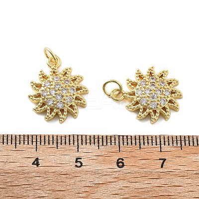 Brass Micro Pave Cubic Zirconia Pendants KK-C092-23A-G-1
