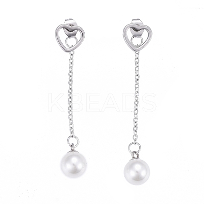 304 Stainless Steel Chain Tassel Earrings EJEW-I248-17-1