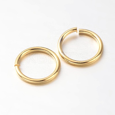 Eco-Friendly PVD Vacuum Plating & Long-Lasting Plated Brass Open Jump Rings KK-E663-6mm-G-1