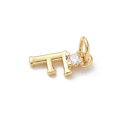 Brass Pave Clear Cubic Zirconia Charms KK-A273-01G-F-1