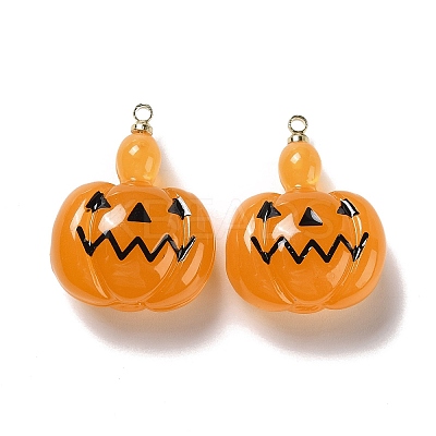 Halloween Pumpkin Transparent Resin Pendants LS-RESI-B010-03A-1