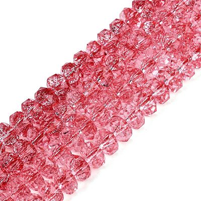Crackle Transparent Glass Beads Strands GLAA-N068-03A-09-1