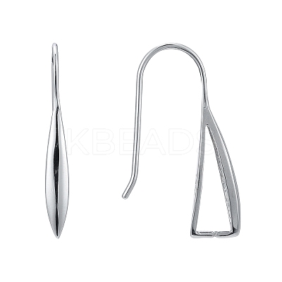 Anti-Tarnish Rhodium Plated 925 Sterling Silver Earring Hooks STER-F033-41P-1
