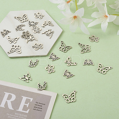 36Pcs 6 Style 201 Stainless Steel Pendants STAS-PJ0001-29-1