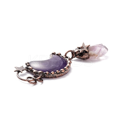 Natural Amethyst Big Pendants G-M383-25B-1