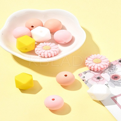 5 Styles Food Grade Eco-Friendly Silicone Beads SIL-FS0001-23-1