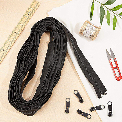 Nylon Closed-end Zipper and Zinc Alloy Zipper Sliders Zipper Head DIY-BC0011-64-1