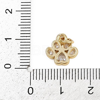 Brass Micro Pave Clear Cubic Zirconia Charms KK-D409-09G-1