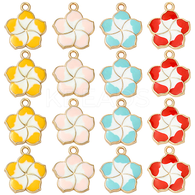 40Pcs 4 Colors Zinc Alloy Enamel Pendants ENAM-SC0009-96-1