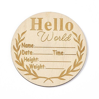 Wooden Hello World Baby Photo Props WOOD-D023-05-1