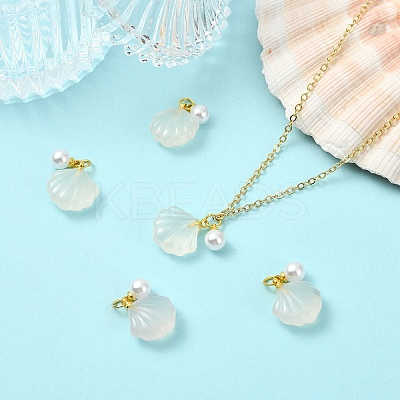 5Pcs Natural Agate Shell Shaped Pendants G-YW0002-43-1