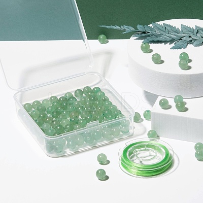 100Pcs 8mm Natural Green Aventurine Round Beads DIY-LS0002-11-1