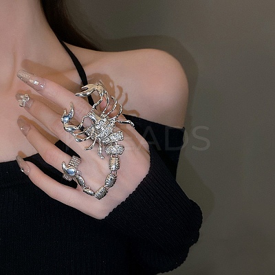 Alloy Rhinestone Stretch Rings LS-AJEW-B107-03P-1