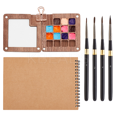 Portable Watercolor Supplies Set AJEW-PH0011-28-1