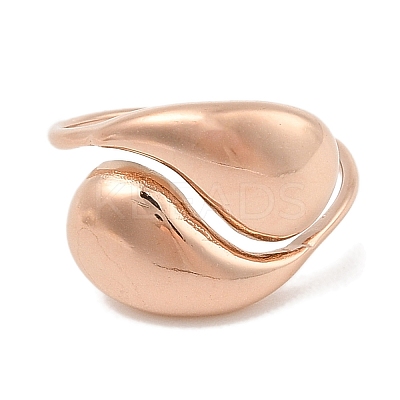 Open 304 Stainless Steel Finger Rings for Women RJEW-B070-01RG-1