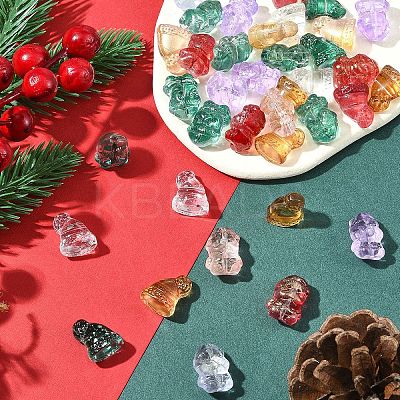 40Pcs Christmas Theme Transparent Glass Beads GLAA-FS0001-87A-1