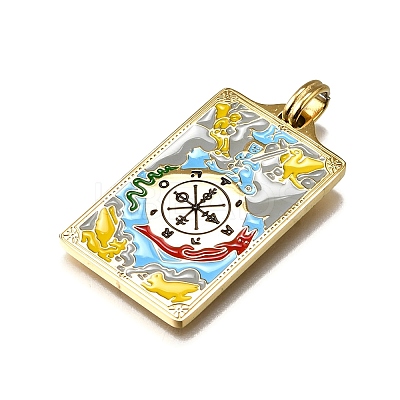 Tarot 304 Stainless Steel Enamel Pendants STAS-M119-07I-G-1