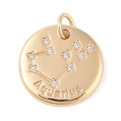 Brass with Clear Cubic Zirconia Pendants KK-N256-24K-G-1