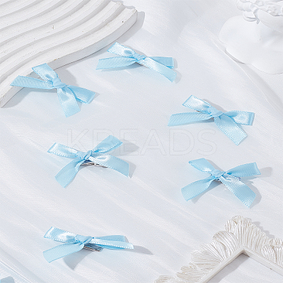 10Pcs Bowknot Polyester Alligator Hair Clips AJEW-LP0008-08F-1