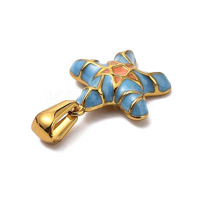 Ocean 304 Stainless Steel Enamel Pendants STAS-P395-01A-G-1