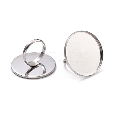 Non-Tarnish 304 Stainless Steel Pad Ring Settings LS-STAS-I184-01B-P-1