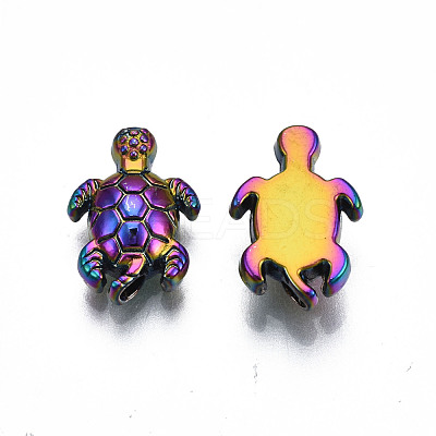 Rack Plating Rainbow Color Alloy Beads X-PALLOY-S180-333-1