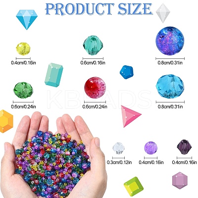 8 Styles Glass Beads Strands EGLA-YW0003-85-1